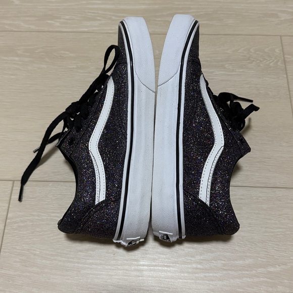 Vans Women's Black and White Glitter Low Top Shoes - Picture 5 of 9